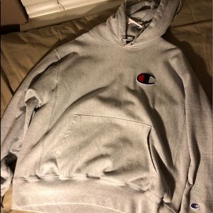 Grey reverse weave champion hoodie